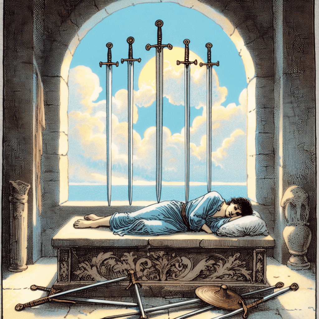 4 of Swords - Tarot Card Meanings & Interpretations | Oracle's Guide
