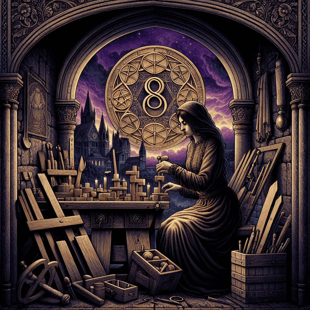 8 of Pentacles - Tarot Card Meanings & Interpretations | Oracle's Guide